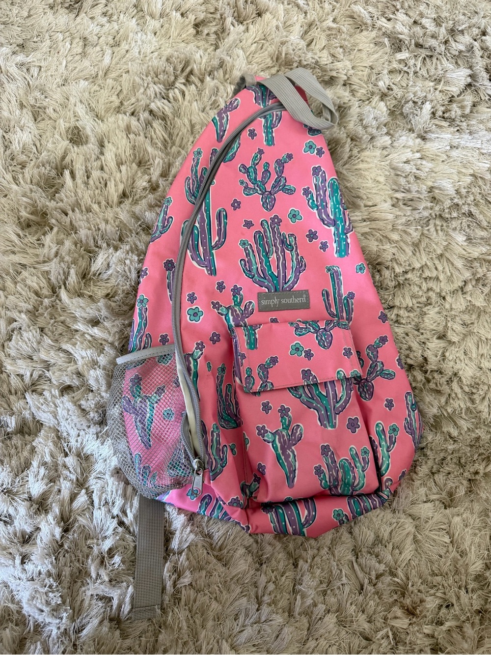 Simply Southern Pink Cactus Sling Bag